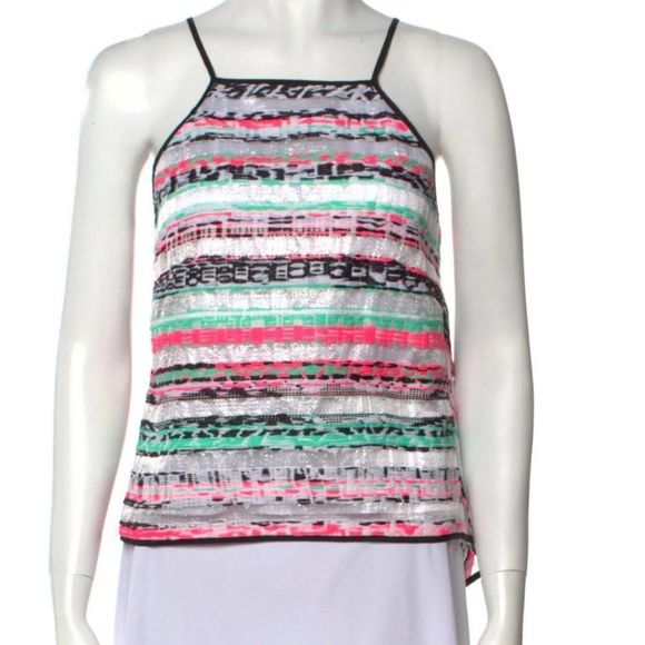 NEW Milly crop top halter top stripes multicolored size small - Picture 7 of 14